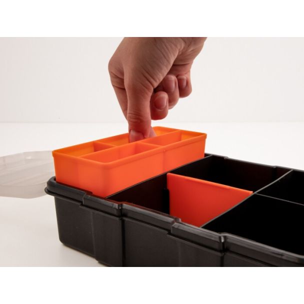 DeLOCK Scatola di raccolta con 11 scomparti 220 x 155 x 60 mm arancione / nero