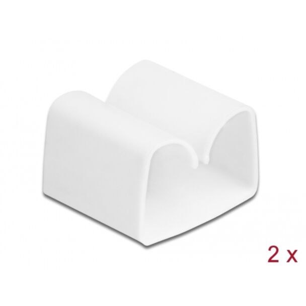 DeLOCK Clip portacavi 2 pezzi bianco