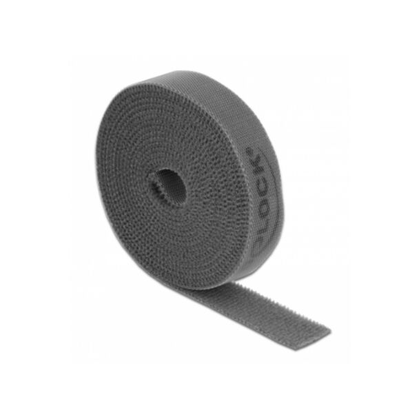 DeLOCK Velcro tape on roll L 2 m x W 15 mm grey