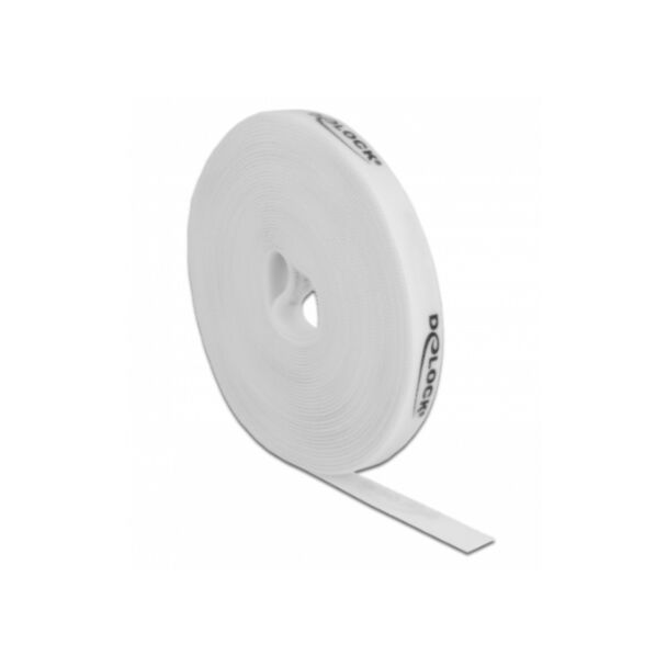 DeLOCK Nastro con chiusura a strappo a rotolo L 10 m x P 15 mm bianco