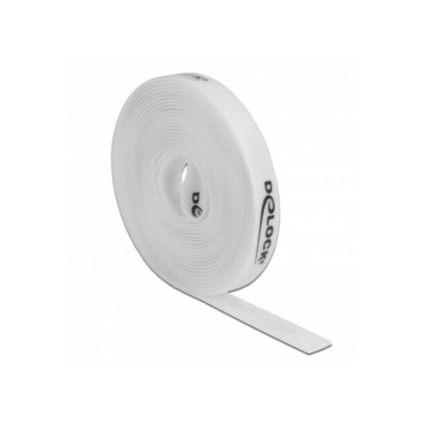 DeLOCK Nastro con chiusura a strappo a rotolo L 5 m x P 15 mm bianco
