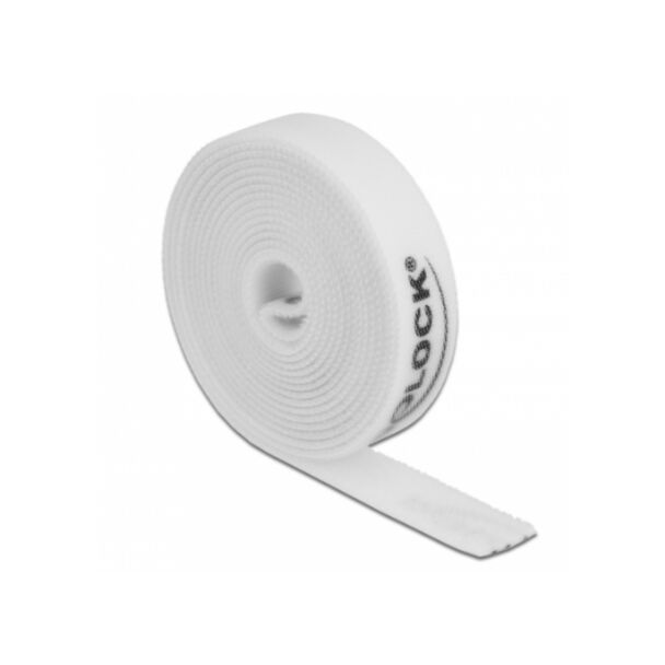 DeLOCK Nastro con chiusura a strappo a rotolo L 2 m x P 15 mm bianco