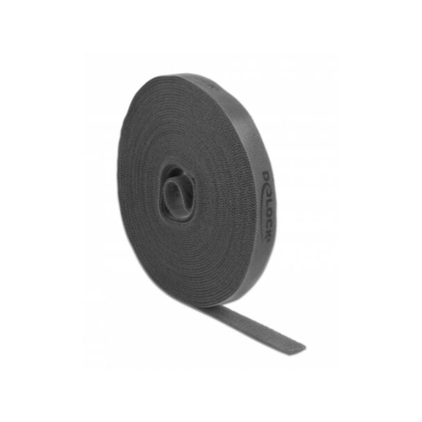 DeLOCK Nastro con chiusura a strappo a rotolo L 10 m x P 15 mm nera