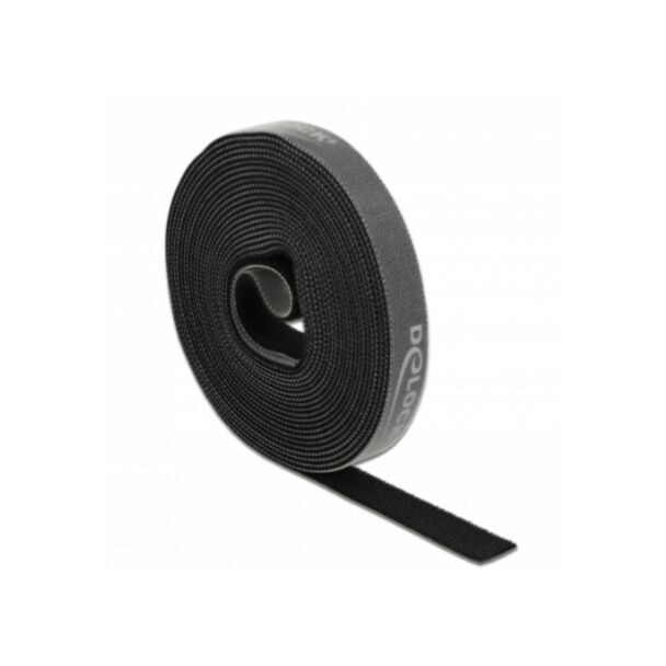 DeLOCK Nastro con chiusura a strappo a rotolo L 5 m x P 15 mm nera