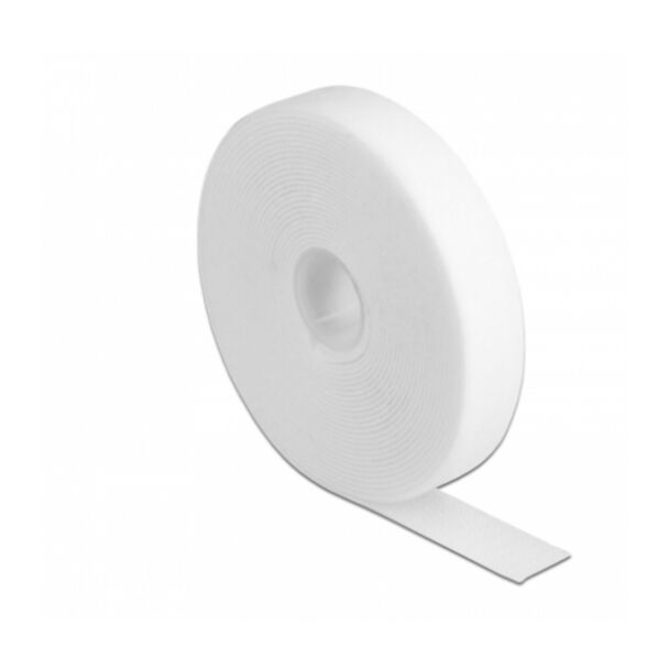 DeLOCK Nastro con chiusura a strappo a rotolo L 5 m x P 20 mm bianco