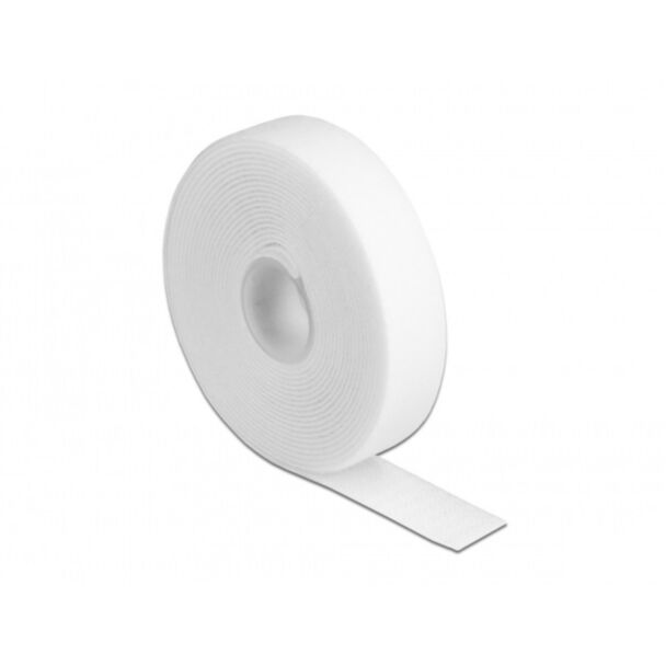 DeLOCK Nastro con chiusura a strappo a rotolo L 3 m x P 20 mm bianco