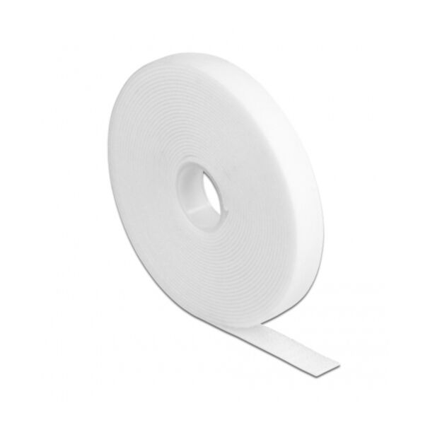 DeLOCK Nastro con chiusura a strappo a rotolo L 5 m x P 13 mm bianco