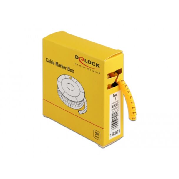 DeLOCK Scatola segnacavi, n. 7, giallo, 500 pezzi