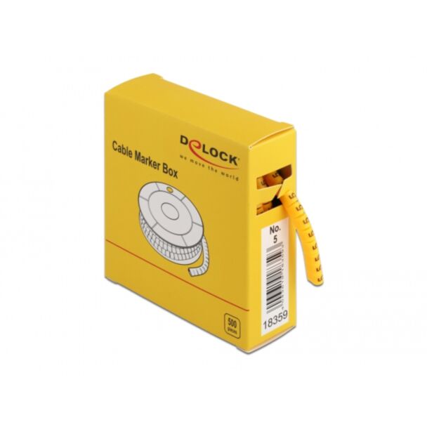 DeLOCK Scatola segnacavi, n. 5, giallo, 500 pezzi
