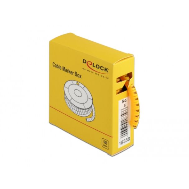 DeLOCK Cable Marker Box, No. 4, yellow, 500 pieces