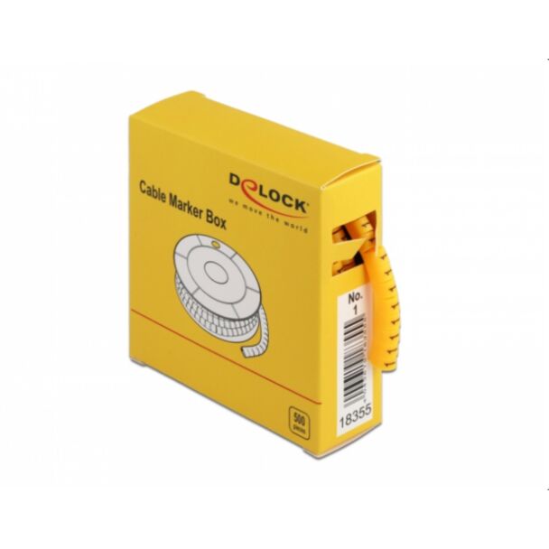 DeLOCK Scatola segnacavi, n. 1, giallo, 500 pezzi