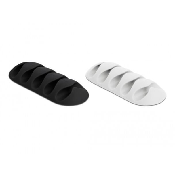 DeLOCK Portacavi con 5 passacavi Set da 6 pezzi nero / bianco