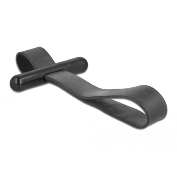 DeLOCK Fascetta con anello in gomma nera
