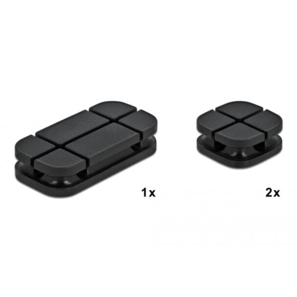 DeLOCK Set portacavi Combo Set 3 pezzi nero