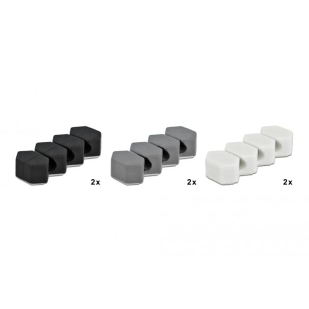 DeLOCK Portacavi con 3 passacavi a nido d'ape Set 6 pezzi
