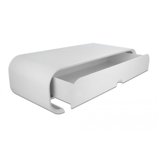DeLOCK Supporto per monitor con cassetto bianco