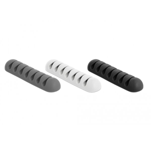 DeLOCK 18301 organizer per cavi Scrivania/Parete Supporto per cavo Nero, Grigio, Bianco 6 pz