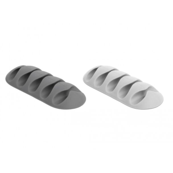 DeLOCK 18298 organizer per cavi Scrivania/Parete Supporto per cavo Grigio, Bianco 6 pz