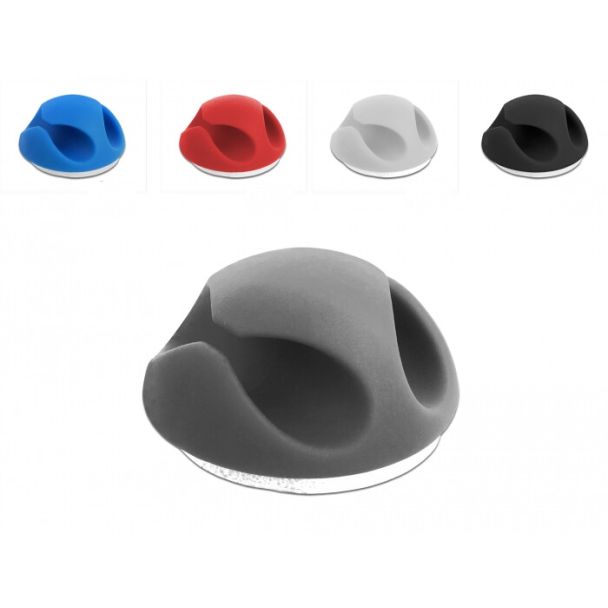 DeLOCK 18296 cable organizer Desk/Wall Cable holder Black, Blue, Grey, Red, White 10 pc(s)