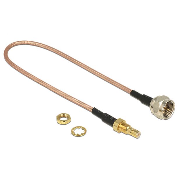 DeLOCK 13025 coaxial cable RG-316 0.25 m SMB F Brown