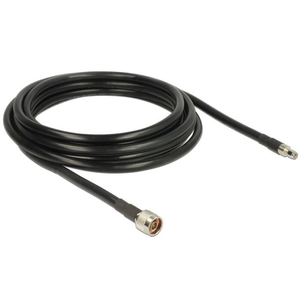 DeLOCK 5m, N/RP-SMA cavo coassiale CFD400, LLC400 Nero