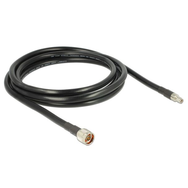 DeLOCK 3m, N/RP-SMA cavo coassiale CFD400, LLC400 Nero