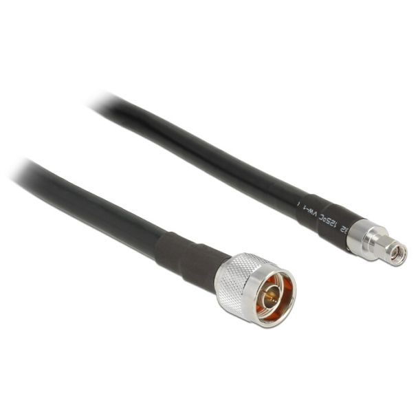 DeLOCK 2m, N/RP-SMA coaxial cable CFD400, LLC400 Black