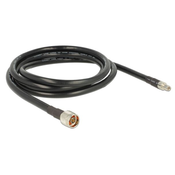 DeLOCK 2m, N/RP-SMA cavo coassiale CFD400, LLC400 Nero