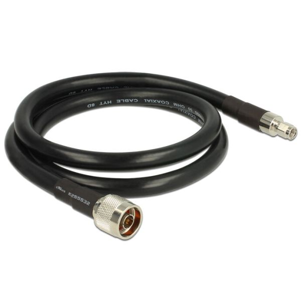 DeLOCK 1m, N/RP-SMA cavo coassiale CFD400, LLC400 Nero