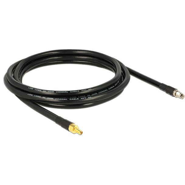 DeLOCK 13015 cavo coassiale CFD400, LLC400 3 m RP-SMA Nero