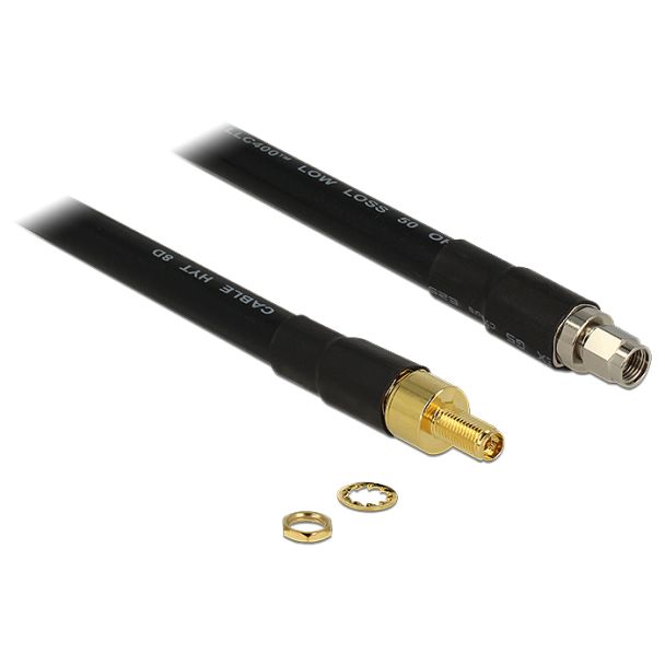 DeLOCK 2m RP-SMA/RP-SMA cavo coassiale CFD400, LLC400 Nero