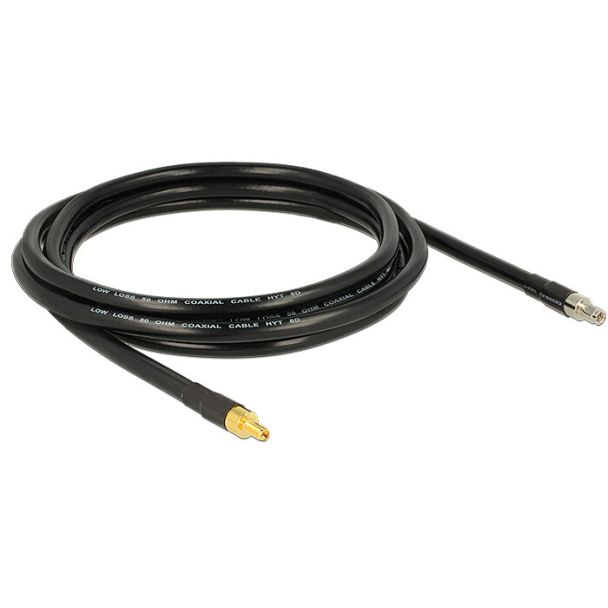 DeLOCK 13007 cavo coassiale CFD400, LLC400 3 m SMA Nero