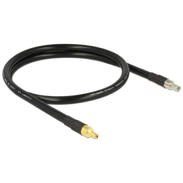 DeLOCK 1m SMA/SMA cavo coassiale CFD400, LLC400 Nero