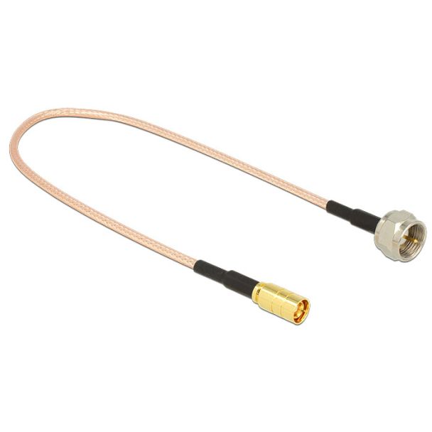 DeLOCK 0.25m F/SMB coaxial cable RG-316 Black