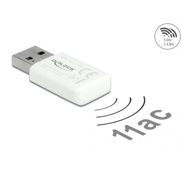DeLOCK USB 3.0 Dual-Band WLAN ac/a/b/g/n Micro Stick 867 + 300 Mbps