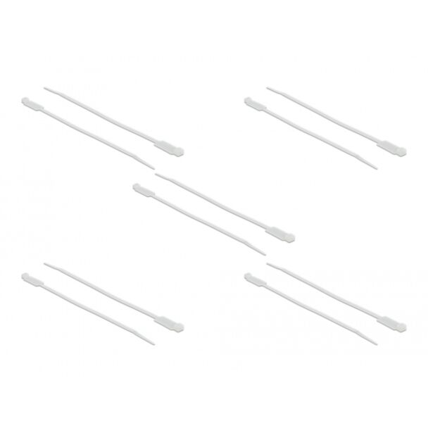 DeLOCK 18956 fascetta Fascetta con inserimento in parallelo Poliammide Bianco 10 pz