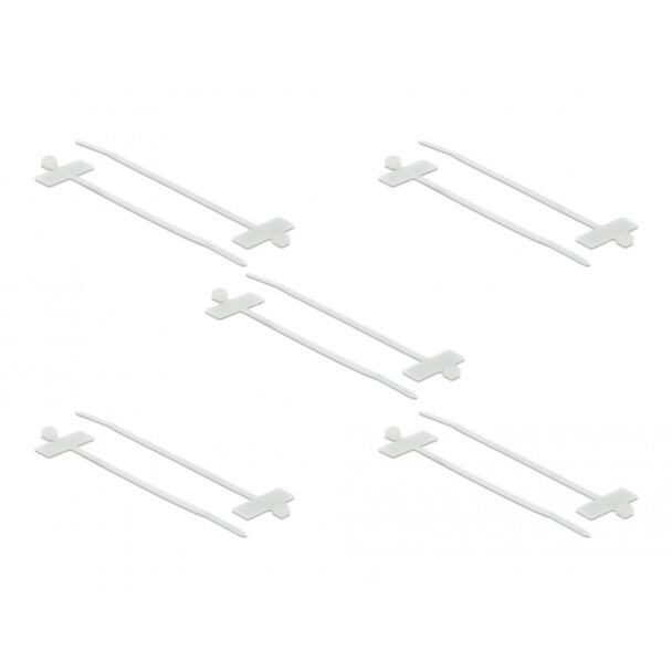 DeLOCK 18954 fascetta Fascetta con inserimento in parallelo Poliammide Bianco 10 pz