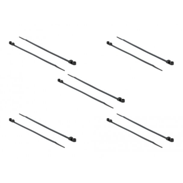 DeLOCK 18951 fascetta Fascetta con inserimento in parallelo Poliammide Nero 10 pz