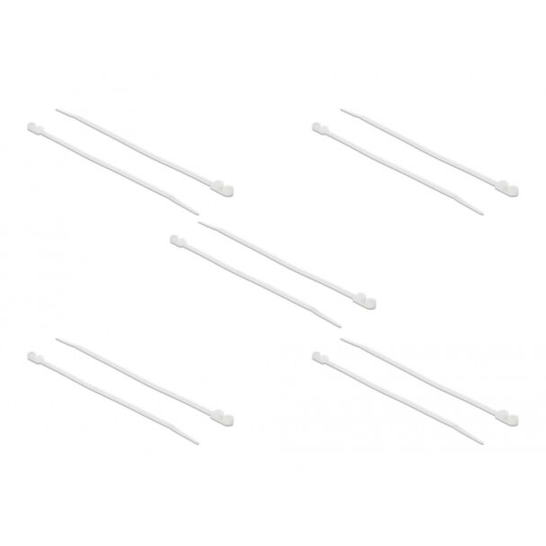 DeLOCK 18944 fascetta Fascetta con inserimento in parallelo Poliammide Bianco 10 pz