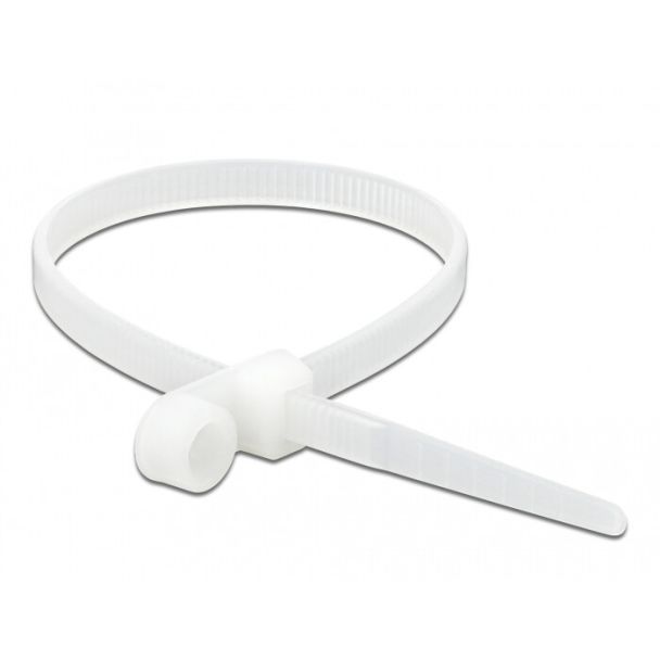 DeLOCK 18944 fascetta Fascetta con inserimento in parallelo Poliammide Bianco 10 pz