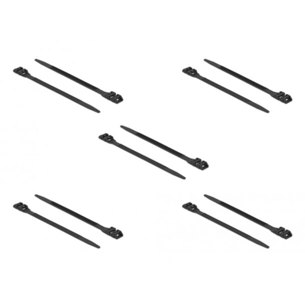 DeLOCK 18891 fascetta Releasable cable tie Nylon Nero 10 pz