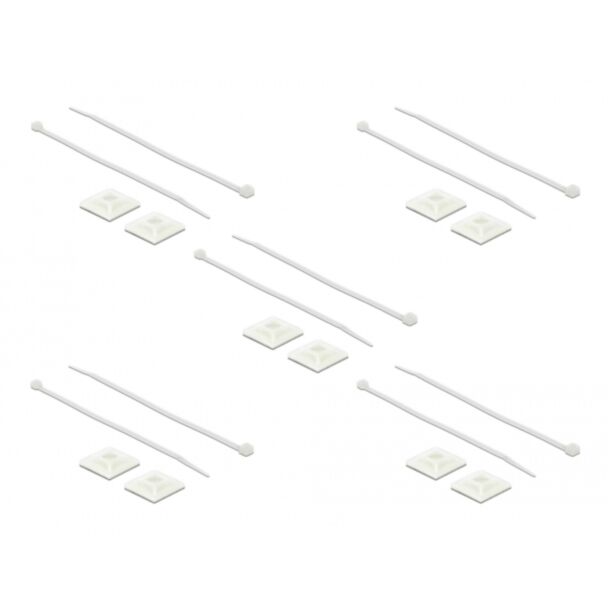 DeLOCK 18834 supporto per fascette Bianco Nylon 10 pz
