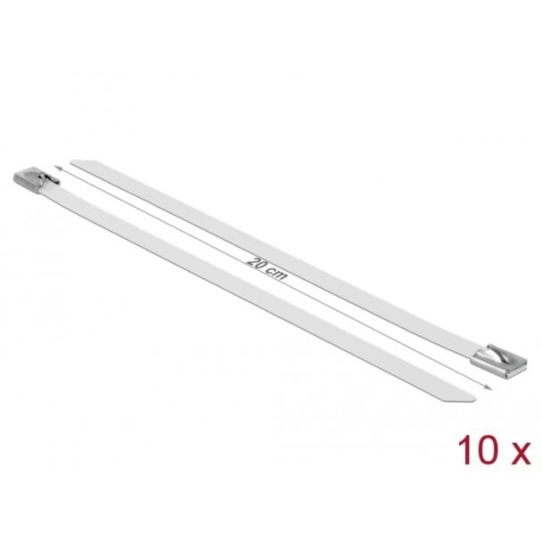 DeLOCK 18821 fascetta Acciaio Bianco 10 pz