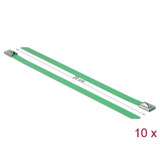 DeLOCK 18805 fascetta Acciaio Verde 10 pz