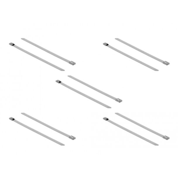DeLOCK 18773 fascetta Releasable cable tie Acciaio inox 10 pz