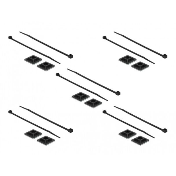 DeLOCK 18681 supporto per fascette Nero Nylon 10 pz