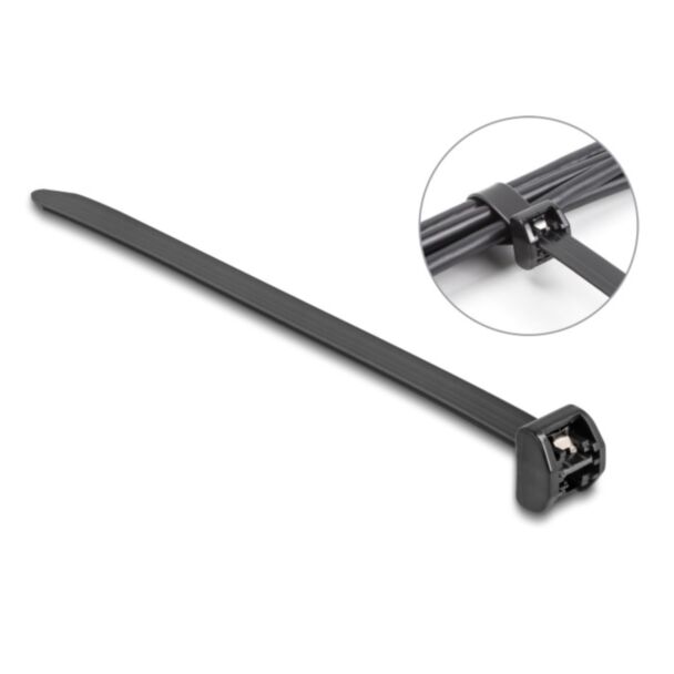 DeLOCK Fascetta con linguetta metallica L 343 x L 12,7 mm 10 pezzi nero