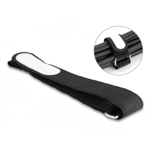 DeLOCK Fascetta a strappo per cavi con occhiello e linguetta per etichetta da L 457 x L 25 mm nero 5 pezzi