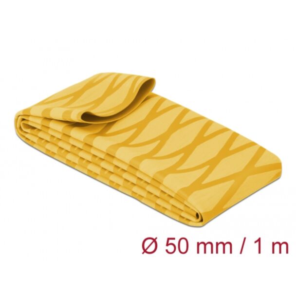 DeLOCK Tubo termorestringente X-pattern antiscivolo 1 m x 50 mm giallo