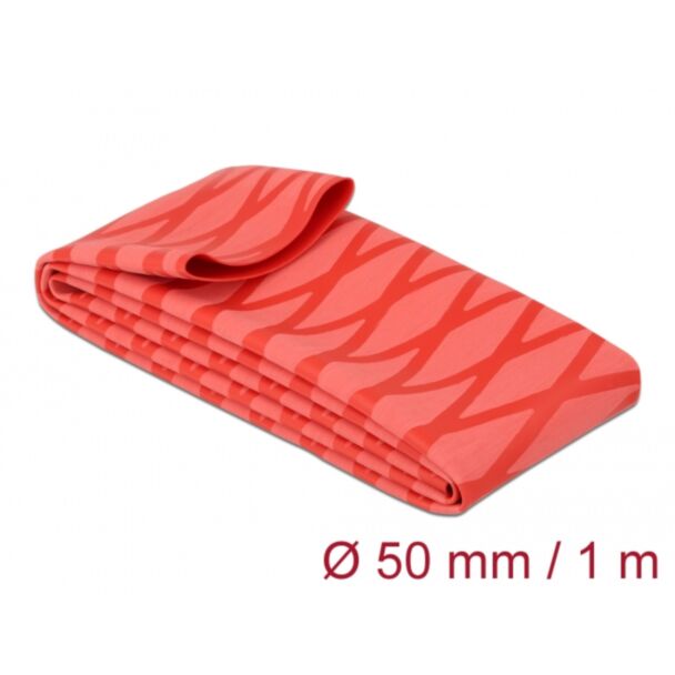 DeLOCK Tubo termorestringente X-pattern antiscivolo 1 m x 50 mm rosso